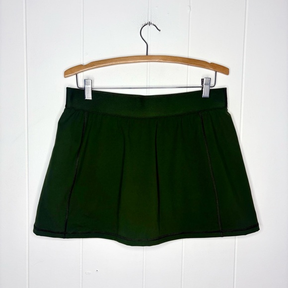 ARITZIA Golden PowerSculpt Court Micro Skirt Dark Green Skort Sporty Size Large - Picture 4 of 9